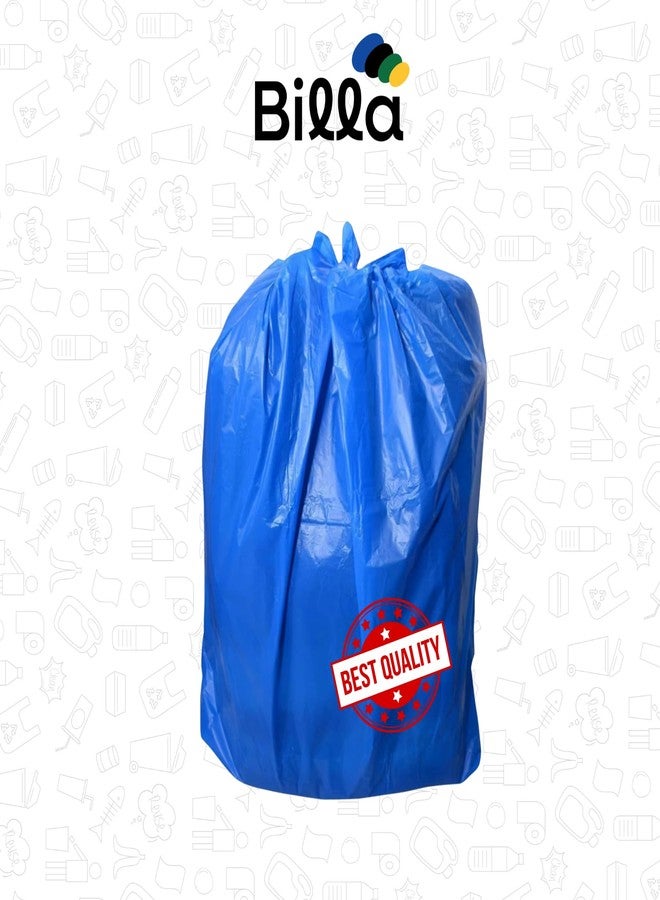BILLA أكياس قمامة جامبو من بيلا، مقاس 30 × 40 بوصة | شديدة التحمل، سمك 120 ميكرون | أكياس بلاستيكية زرقاء كبيرة لحمل القمامة والتخزين | أغطية كبيرة من البولي إيثيلين لصناديق القمامة المنزلية | أكياس قمامة جامبو | 8 قطع - Image 5